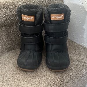 Cat & Jack Black Faux Fur Lined Boots toddler size 10